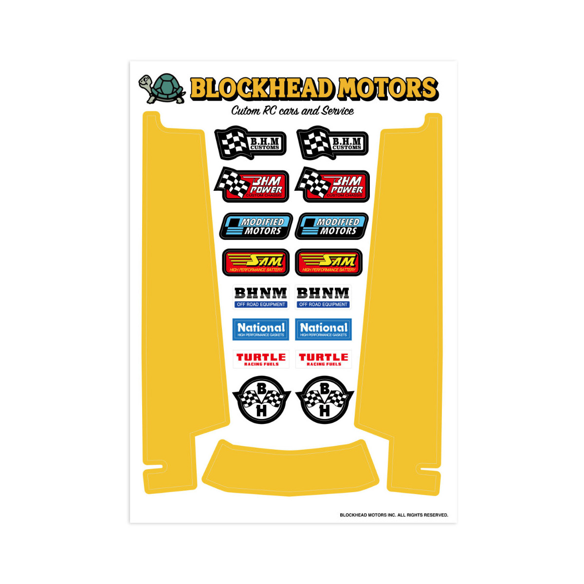 Blockhead Motors Sticker for Tamiya Hornet / Grasshopper...