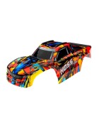 Traxxas 9011R Body, Hoss 4X4 VXL, Solar Flare (painted, decals applied) (assembled with front & rear body mounts and rear body support for clipless mounting)