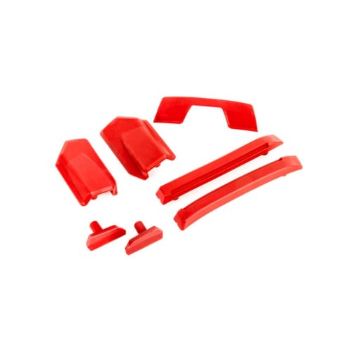 Traxxas 9510R Body reinforcement set, red/ skid pads (roof) (fits #9511 body)