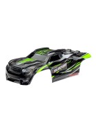 Traxxas 9511G Body, Sledge, green/ window, grille, lights decal sheet (assembled with front & rear body mounts and rear body support for clipless mounting)