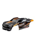 Traxxas 9511T Body, Sledge, orange/ window, grille, lights decal sheet (assembled with front & rear body mounts and rear body support for clipless mounting)