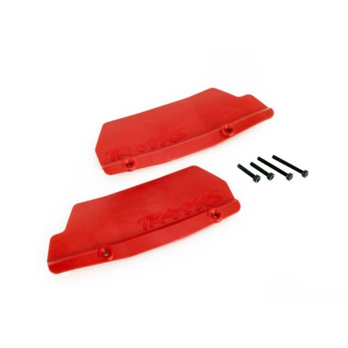 Traxxas 9519R Mud guards, rear, red (left and right)/ 3x15 CCS (2)/ 3x25 CCS (2)