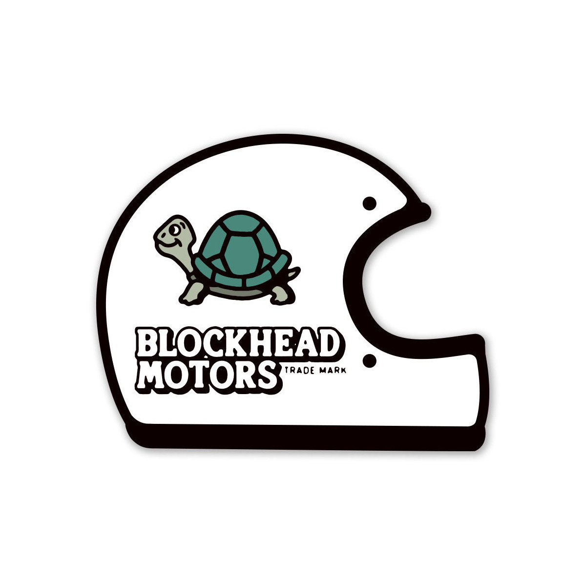 Blockhead Motors Sticker Helmet (On-Road) white