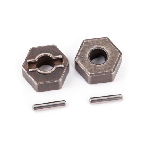 Traxxas 1654R Wheel hubs, hex (steel) (2)/ axle pins (2)