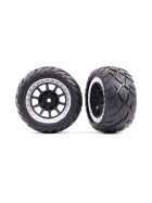 Traxxas 2478G Tires & wheels, assembled (2.2 graphite gray, satin chrome beadlock wheels, Anaconda 2.2 tires with foam inserts) (2) (Bandit rear)
