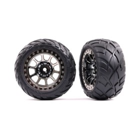 Tires & wheels, assembled (2.2 black chrome wheels,...