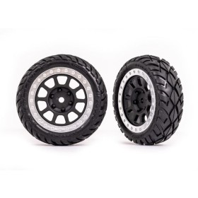 Traxxas 2479G Tires & wheels, assembled (2.2 graphite...