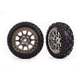 Traxxas 2479T Tires & wheels, assembled (2.2 black...