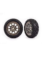 Traxxas 2479T Tires & wheels, assembled (2.2 black chrome wheels, Anaconda 2.2 tires with foam inserts) (2) (Bandit front)