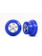 Traxxas 5868A Wheels, SCT chrome, blue beadlock style, dual profile (2.2 outer 3.0 inner) (2) (4WD front/rear, 2WD rear only)