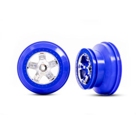 Traxxas 5870A 5870A Wheels, SCT chrome, blue beadlock...