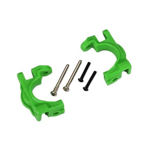 Traxxas 9032G Caster blocks (c-hubs), extreme heavy duty, green (left & right)/ 3x32mm hinge pins (2)/ 3x20mm BCS (2) (for use with #9080 upgrade kit)