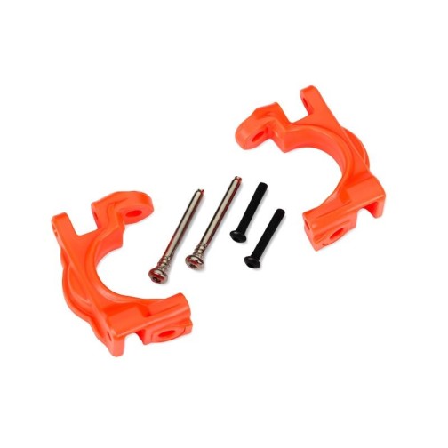 Traxxas 9032T Caster blocks (c-hubs), extreme heavy duty, orange (left & right)/ 3x32mm hinge pins (2)/ 3x20mm BCS (2) (for use with #9080 upgrade kit)