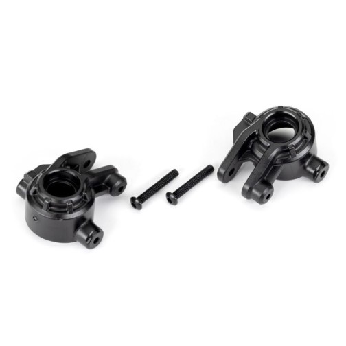 Traxxas 9037 Steering blocks, extreme heavy duty, black (left & right)/ 3x20mm BCS (2) (for use with #9080 upgrade kit)