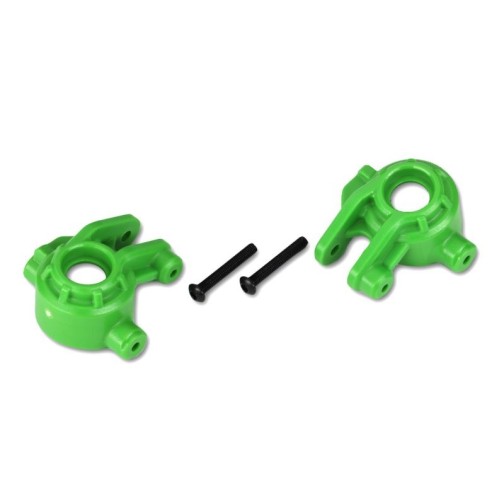Traxxas 9037G Steering blocks, extreme heavy duty, green (left & right)/ 3x20mm BCS (2) (for use with #9080 upgrade kit)