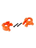 Traxxas 9037T Steering blocks, extreme heavy duty, orange (left & right)/ 3x20mm BCS (2) (for use with #9080 upgrade kit)