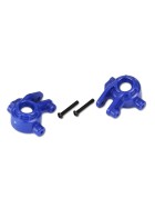 Traxxas 9037X Steering blocks, extreme heavy duty, blue (left & right)/ 3x20mm BCS (2) (for use with #9080 upgrade kit)