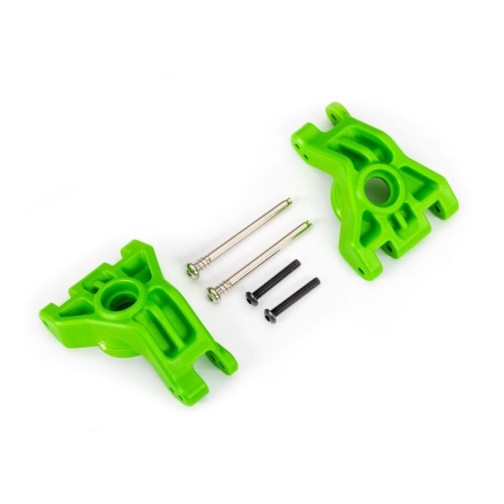 Traxxas 9050G Carriers, stub axle, rear, extreme heavy duty, green (left & right)/ 3x41mm hinge pins (2)/ 3x20mm BCS (2) (for use with #9080 upgrade kit)