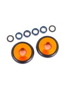 Traxxas 9461A Wheels, wheelie bar, 6061-T6 aluminum (orange-anodized) (2)/ 5x8x2.5mm ball bearings (4)/ o-rings (2)/ 5x8x0.3mm TW (2)
