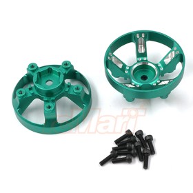 Yeah Racing Alloy Wheel Spiders green (2) for Tamiya WR02CB