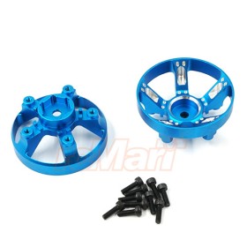 Yeah Racing alloy wheelspiders blue (2) for Tamiya WR02CB