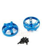 Yeah Racing alloy wheelspiders blue (2) for Tamiya WR02CB