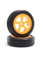 Rib Front Tire, Mounted, Orange (2): Mini JRX2