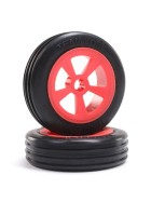 Rib Front Tire, Mounted, Red (2): Mini JRX2