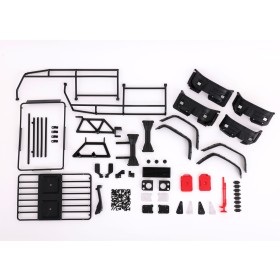 Traxxas 8011P Body, Land Rover Defender, complete (clear, trimmed, requires painting) (includes grille, side mirrors, door handles, windshield wipers, ExoCage, spare tire mount, decals, window masks)