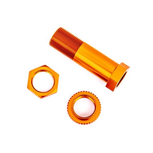Traxxas 9545T Servo saver post/ adjuster nut/ locknut (orange-anodized, 6061-T6 aluminum) (1 each)