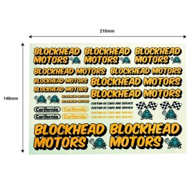 Blockhead Motors Aufkleber/Decals SIGN LOGO gelb