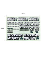 Blockhead Motors Aufkleber/Decals SIGN LOGO weiß