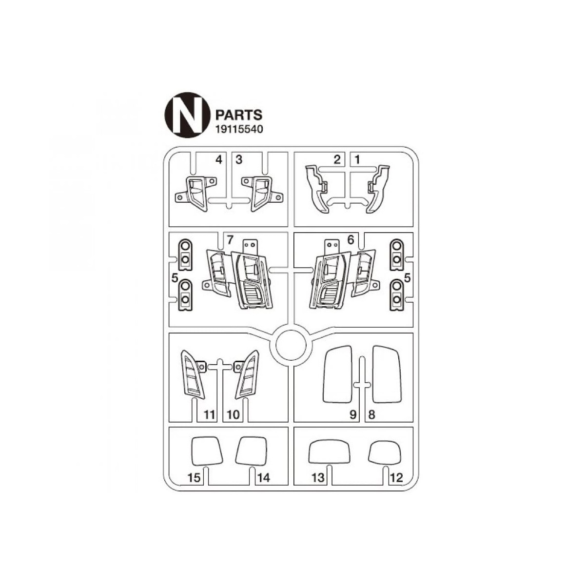 Tamiya R620 Rear Tamiya 10225330 Y-Parts (rear fender) white Scania R620 / 770S