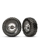Traxxas 8184 Tires & wheels, assembled, glued (2.2 classic chrome wheels, Canyon Trail 5.3x2.2 tires, foam inserts) (2)/ center caps (front (2), rear (2)) (requires #8255A extended thread stub axle)