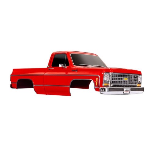 Traxxas 9212R Body, Chevrolet K10 Truck (1979), complete, red (painted, decals applied) (includes grille, side mirrors, door handles, windshield wipers, front & rear bumpers, clipless mounting) (requires #9288 inner fenders)