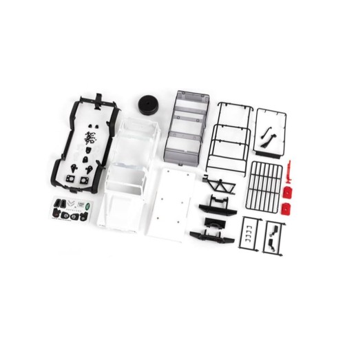 Traxxas 9712 Body, Land Rover Defender, complete (unassembled) (white, requires painting) (includes grille, side mirrors, door handles, fender flares, fuel canisters, jack, spare tire mount, & clipless mounting)  (requires #9734 front & rear bumpers)