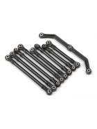 Traxxas 9742R Suspension link set, complete (front & rear) (includes steering link (1), front lower links (2), front upper links (2), rear links (4)) (assembled with hollow balls)