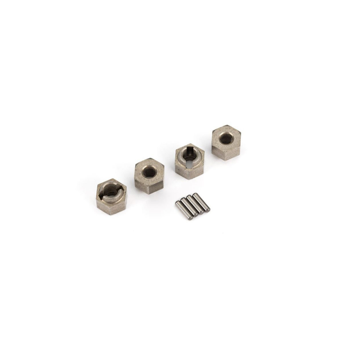 Traxxas 9750A Wheel hubs, 7mm hex (steel) (4)/ axle pins (8)