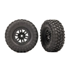 Traxxas 9773 Tires & wheels, assembled (black 1.0...