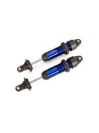 Shocks, GTX, medium (aluminum, blue-anodized) (fully assembled w/o springs) (2)