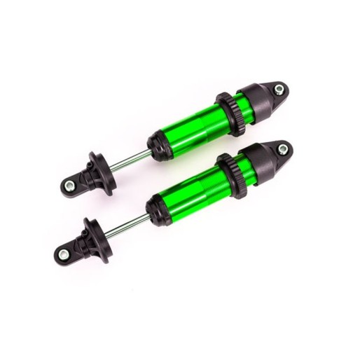 Shocks, GTX, medium (aluminum, green-anodized) (fully assembled w/o springs) (2)