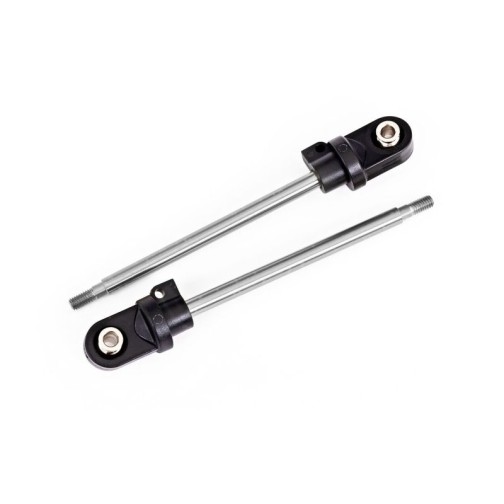 Shock shaft, 92mm (GTX) (steel, chrome finish) (2) (assembled with rod ends & hollow balls)