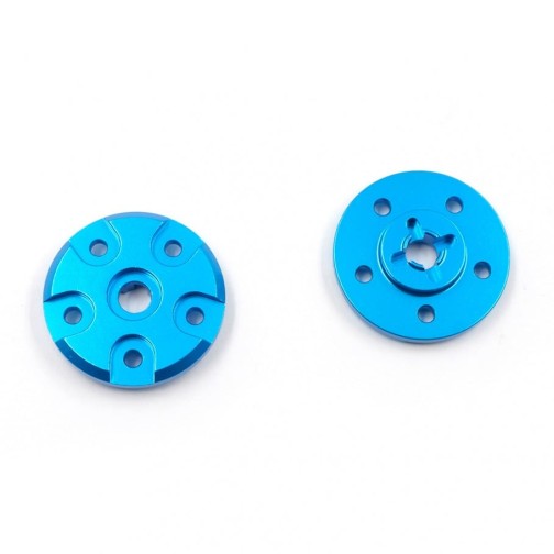 Xtra Speed alloy wheel hubs blue (2) for Tamiya Sand Scorcher / Super Champ (SRB)