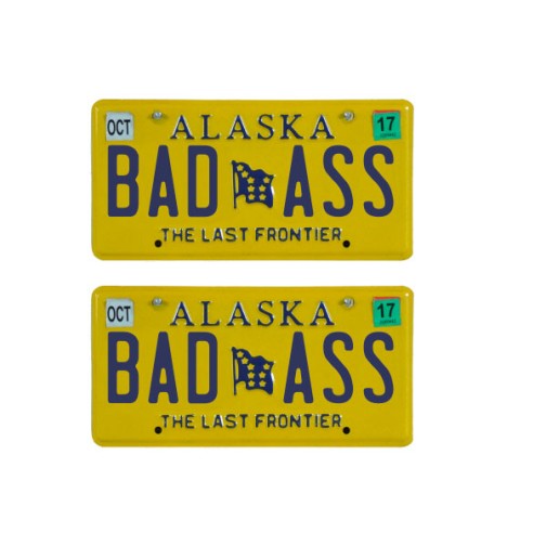 Tamico Kennzeichen "BADASS" USA 1:10 3D 2er Set Alaska
