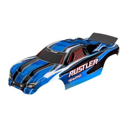 Body, Rustler (also fits Rustler VXL), blue (painted, decals applied, assembled with wing)