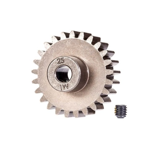 Gear, 25-T pinion (1.0 metric pitch) (fits 5mm shaft)/ set screw (for use only with steel spur gears)