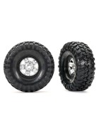 Tires & wheels, assembled, glued (TRX-4 Sport, satin chrome, black beadlock 1.9 wheels, Canyon Trail 4.6x1.9 tires) (2)