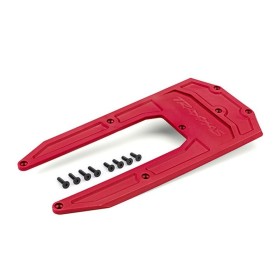 Traxxas 9623R Skidplate, chassis, red (fits Sledge)