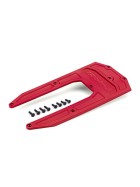 Traxxas 9623R Skidplate, chassis, red (fits Sledge)