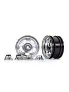 Traxxas 8158 Wheels, 2.2, satin chrome (2)/ center caps (front (2), rear (2)) (requires #8255A extended thread stub axle)